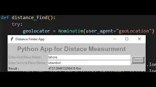 python projects 35 Distance Measure between 2 cities