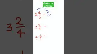 Mixed fractions to Decimal ORALLY! #shorts #ytshorts #yt #fastandeasymaths #math #shortsvideo