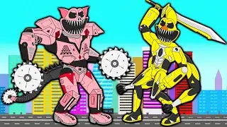 CYBORG KICKIN CHICKEN VS CYBORG PICKY PIGGY! BATTLE OF FAMILIES Poppy Playtime 3 Cartoon Animation