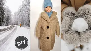 DIY Doll Dress. How To Make Trendy Barbie Clothes - Fur Coat