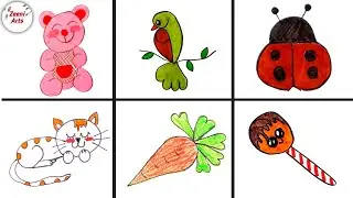 Easy  Drawing For Kids | Zeeni Arts || numbers and letters #draw #easy #simple