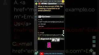 HTML Coding 101: #17  The correct HTML for creating a hyperlink to an email address? 