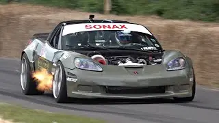 3-Rotor Single Turbo Mazda RX7 engined Corvette C6 in Action @ FOS Goodwood | *Weird Engine Swap*