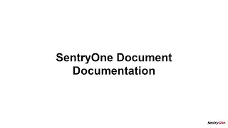 SentryOne Document Documentation