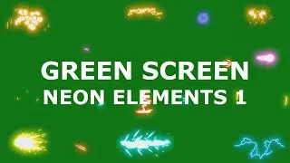 Green Screen Neon Elements 1