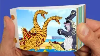 Whale Godzilla VS King Kamadorah Flipbook Animation