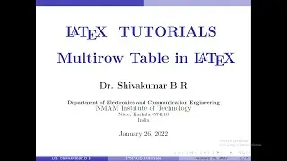 LaTeX Tutorial 9: Multirow Table in LaTeX