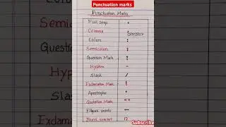 Punctuation marks l punctuation marks in english