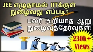 Without JEE, how do you get IIT admission? (Tamil) | 6 IIT entrance exams | Dr. S. Malligarjunan