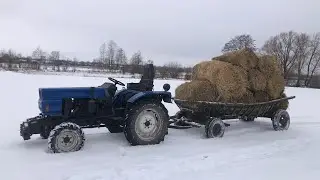 Ледве завів траторця. Їдемо знову по тюкі соломи в поле з татом