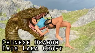 Chinese Dragon Eats Lara Croft