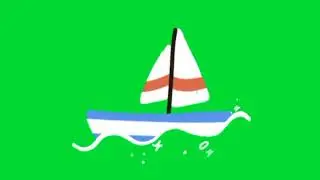 Boat in sea Green Screen HD video animation♏
