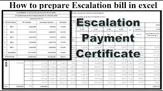 How to prepare excalation bill in exce| | What is price adjustment bill #escalation #epc #price