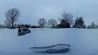 Beautiful view of the clear white snow 360 °VR camera HD 4K