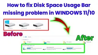 How to fix Disk Space Usage Bar missing problem in WINDOWS 11/10 #dsc_guru2023