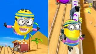 Minion Rush Summer Holidays - Bratt's Workout Minion Banana Vacuum Full Gameplay at The Pyramids