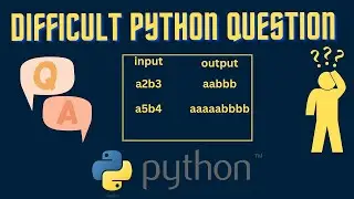 DIFFICULT python coding question | python for begginers