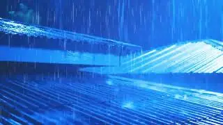 Relaxing Rain on Zinc Roof | Thunderstorm ASMR in Foggy Forest Night