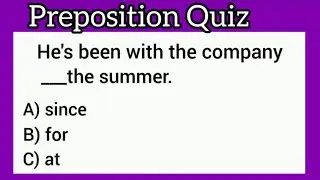 Preposition Quiz | English Grammar Quiz