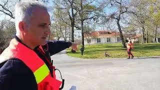 Exercice de pistage avec l'équipe cynotechnique des pompiers de Langon