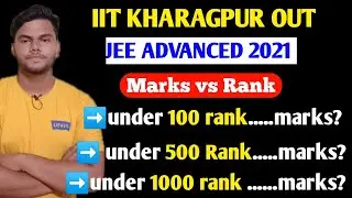 JEE ADVANCED 2021 MARKS VS RANK|JEE ADVANCED 2021 CUT OFF|MINIMUM RANK FOR IIT COLLEGE|IIT|RESULT