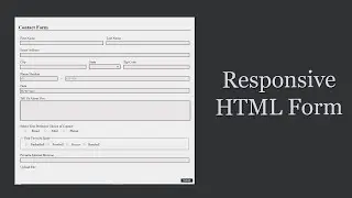 Responsive HTML Form Tutorial