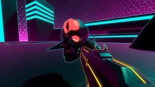 Synthwave retro FPS test - C++/Vulkan Game engine