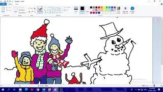 Winter Holiday Family Drawing Microsoft Paint
