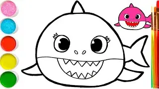 Bolalar uchun akula chizish / Drawing Baby Shark for kids song / Рисуем бейби шарк песенка