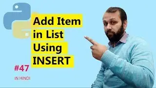 #47 Python Tutorial | Insert In List Python (HINDI)