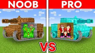 MIKEY vs JJ FAMILY: NOOB vs PRO: TANK HOUSE Build Challenge in Minecraft
