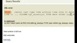 How to solve postgresql ERROR: cannot cast type time without timezone to date