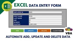 Excel Automated Form Add Update and Delete Record Part 2