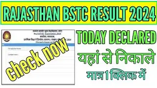 Rajasthan BSTC result 2024, Rajasthan BSTC result 2024 Kaise dekhen, BSTC result today declared