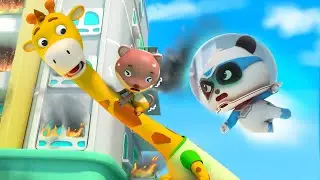 Giraffe Firefighter Rescue Team | Super Rescue Team | Kids Cartoon | BabyBus