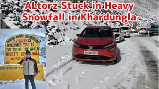 Exploring Kolkata to Ladakh in Tata Altroz | Stuck in Heavy Snowfali In Khardungla Top #khardungla