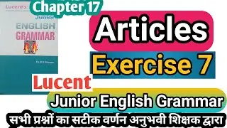 Exercise 7 articles | lucent grammar