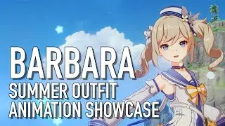 Barbara Summer Outfit Animation Showcase in Slow Motion [Genshin Impact 1.6]