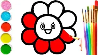 FLOWER KIDS Drawing with song for kids / bolalar uchun gul chizish / рисуем цветок для детей