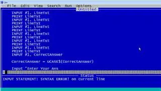 QBasic Tutorial 41 - Text Files Part 3 - QBasic Quiz Questions Program - QB64