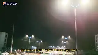 Stainless steel titanium plated light pole