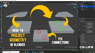 How to project geometry and clean up connections | Blender tutorial