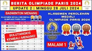 GINTING - JORJI MENANG - HASIL MEDALI INDONESIA - Klasemen Perolehan Medali Olimpiade Paris 2024