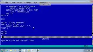 QBasic Tutorial 19 - Highest And Lowest Array Element- QB64
