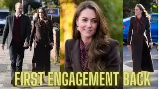 Princess Catherine beams in gorgeous chocolate brown coat dress in first engagement back