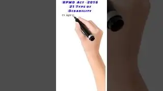 21 Type of Disability|| RPWD Act 2016