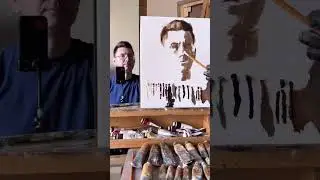 Самый первый автопортрет маслом и углём.
