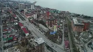Махачкала город с Высоты  полета