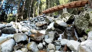Wooden Bridge Over River Flow