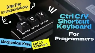 RP2040 Keyboard, Ctrl C/V, Customizable Key Function, RGB Lighting Effect, Plug&Play Without Driver